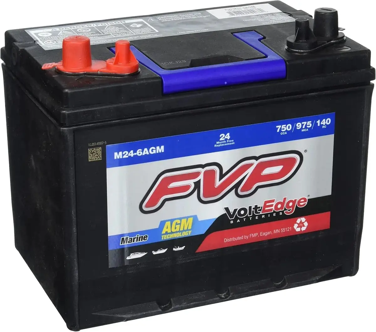 Fvp Agm Battery M24-6Agm | Cca750 Rc140 High Performance Car Battery 1