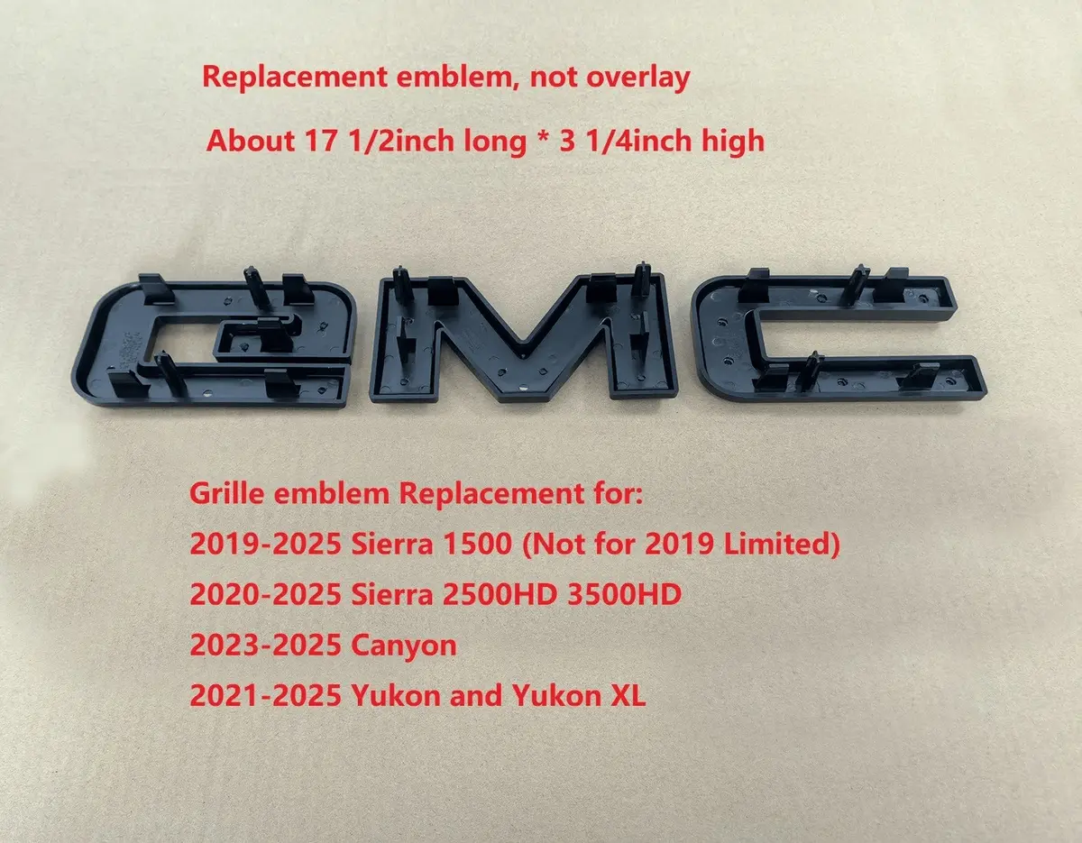 Gmc Black Front Grille Emblem Replacement Sierra Yukon Canyon 1