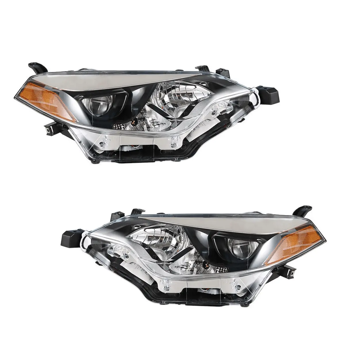 Headlight Assembly Set Fit For Toyota Corolla 2014-2016 Black Halogen 1