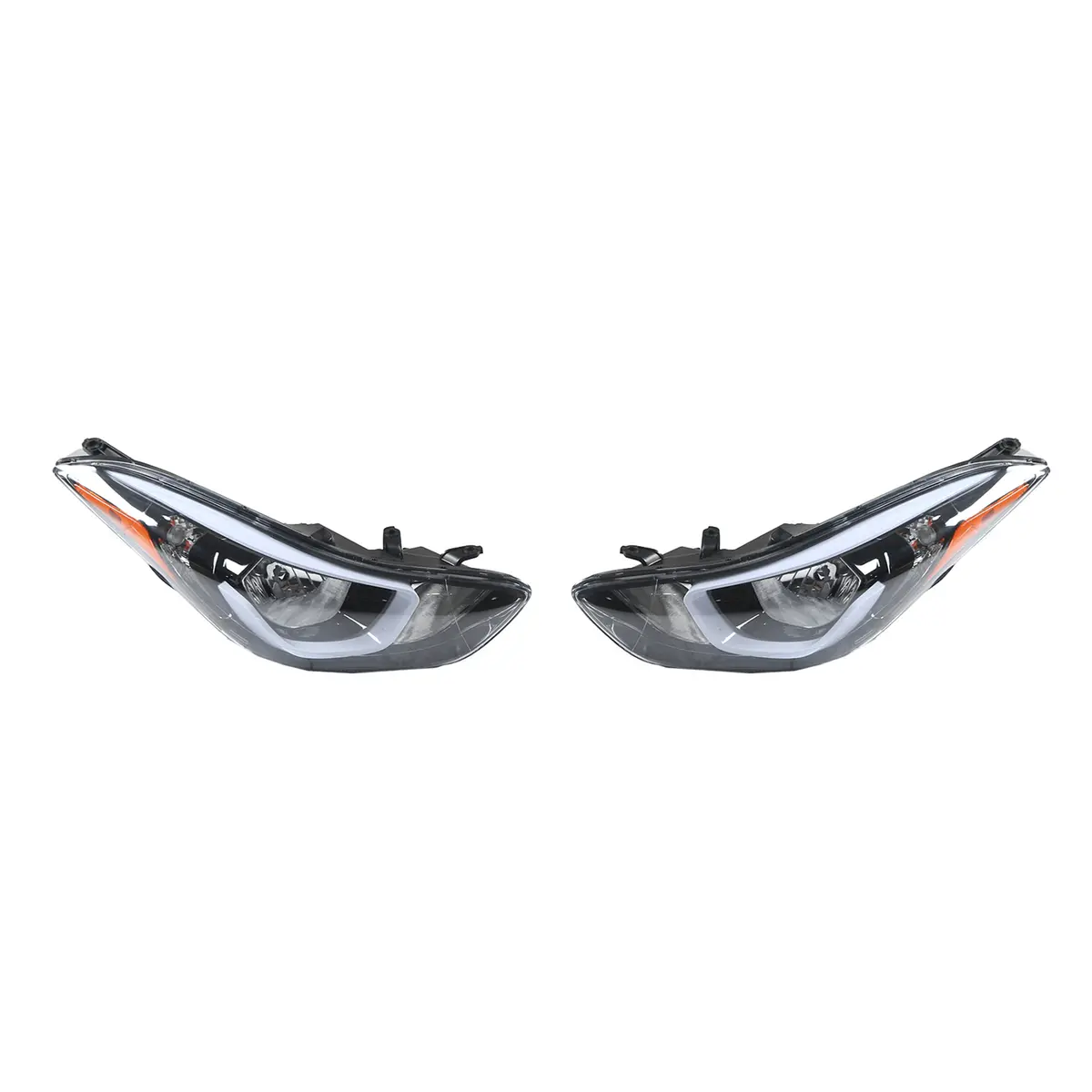 Headlight Replacement Fit For Hyundai Elantra 2014-2016 Left Right 2Pc W Bulbs 1