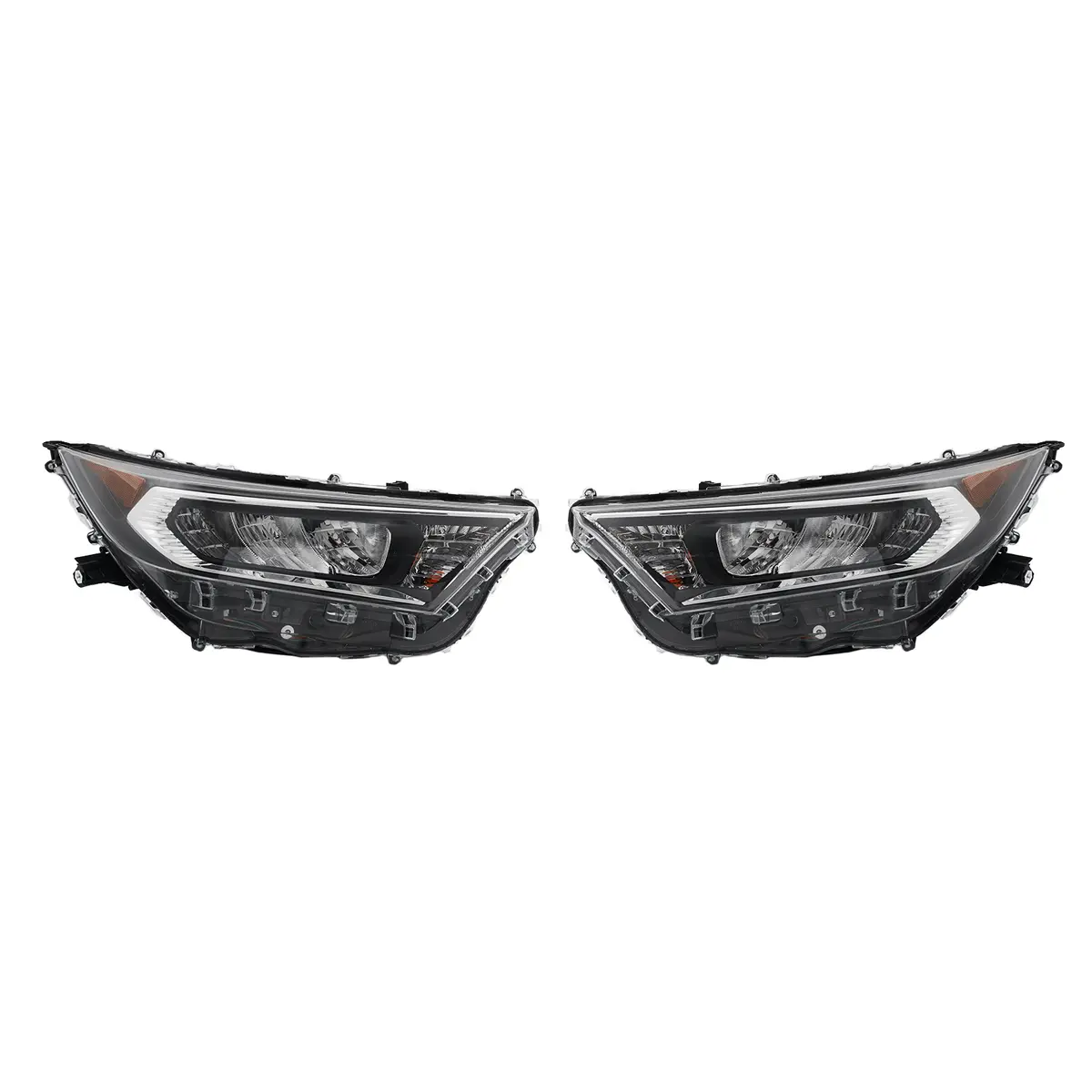 Headlight Set Fit For Toyota Rav4 19-21 Driver And Passenger Side With Bulbs Led 1