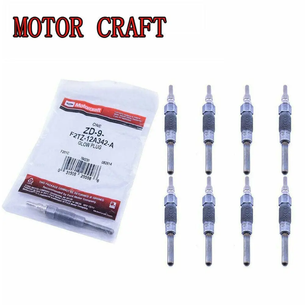 Motorcraft Zd9 Glow Plugs F2tz12a342a For 1988-1994 Ford F250 F350 7.3L Diesel 8Pcs 1
