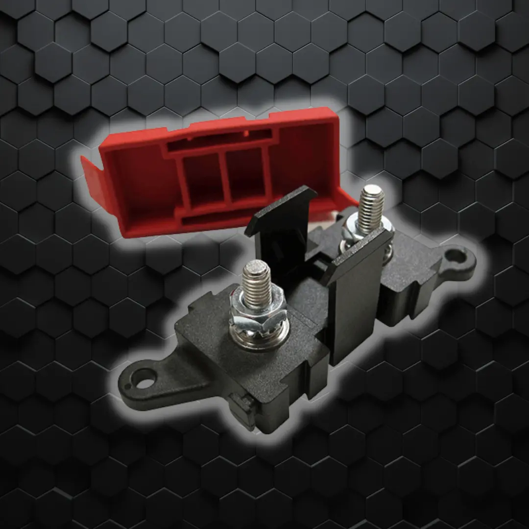 Midi Fuse Holder Red Top | Modular | Single Holder | Max200amp 1