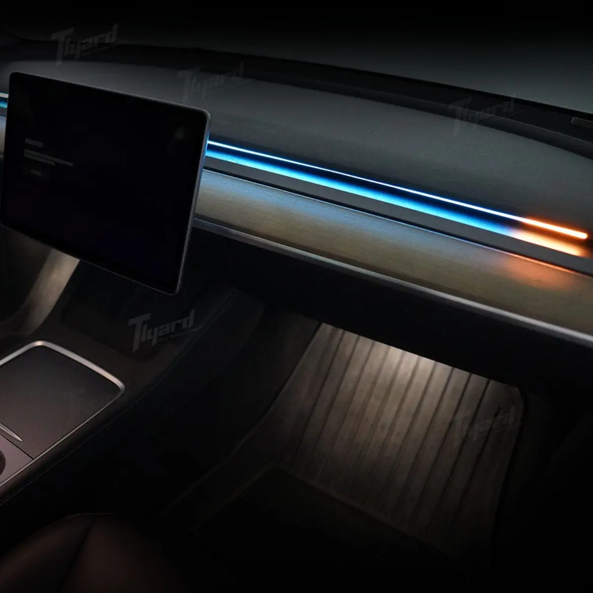Tesla Model 3/Y/3 Highland/ Y Juniper Smart Bsd Ambient Lighting – Dynamic Safety Alerts & Driving Mode Effects | Tlyard 1