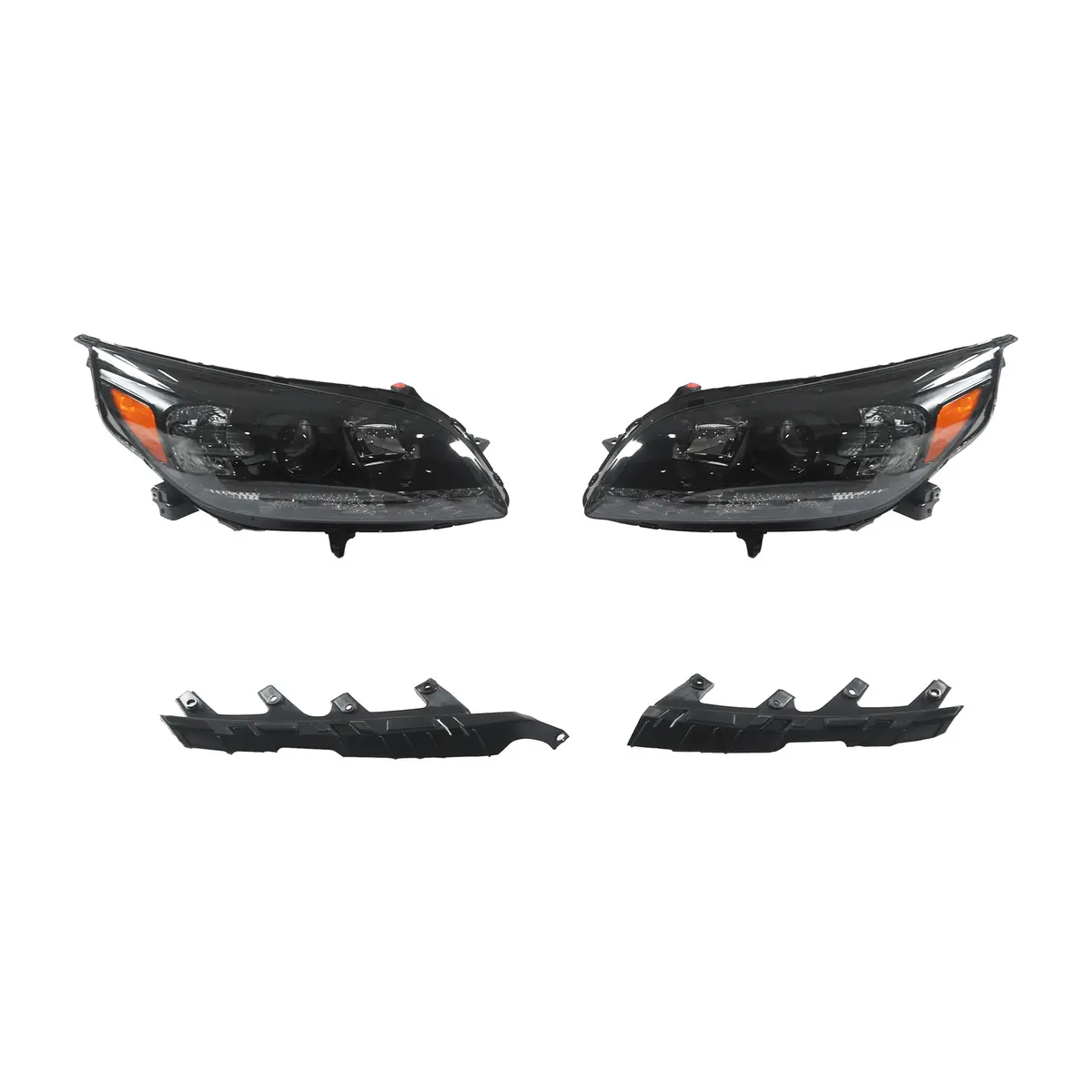Left Right Fit For Chevy Malibu 2013-2015 Halogen Projector Headlights Black 1