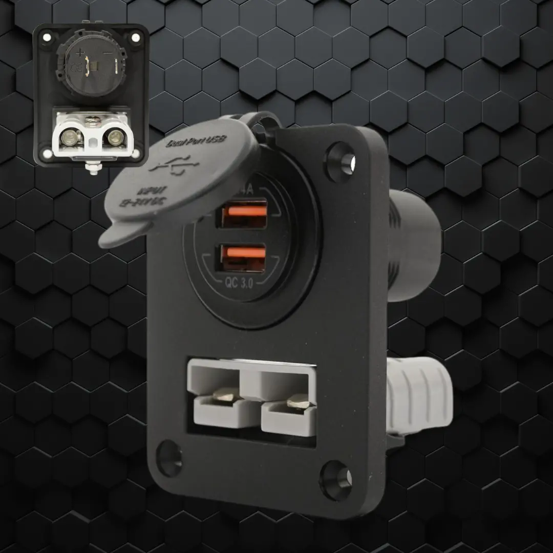 Pdp Electrical | 50 Amp Anderson | Dual Usb | Panel Mount 1