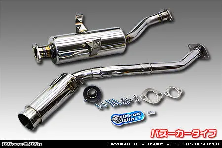 Mitsubishi Minicab Exhaust - Wirus Win Bazooka Type Muffler - Stainless - U41t, U42t Models - 1990-1999 1