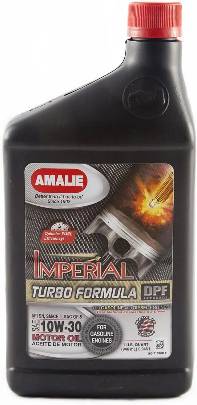 Amalie Imperial Turbo 10W-30 Motor Oil (5 Plus Quart Jug) 1