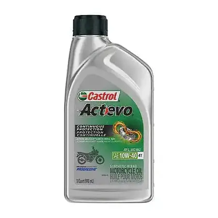 Castrol Actevo 4T Synthetic Blend 10W-40 Motorcycle Oil: Provides Continuous Protection, 1 Quart 1