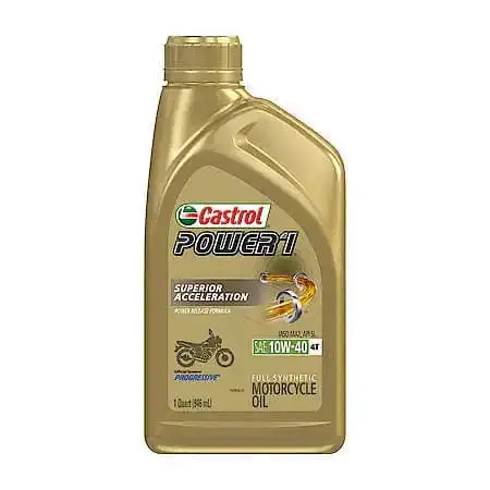 Castrol Power1 4T Full Synthetic 10W-40 Motorcycle Oil: Provides Superior Acceleration , 1 Quart 1