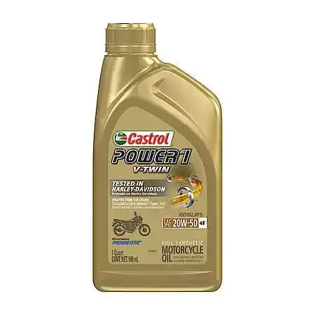 Castrol Power1 V-Twin Full Synthetic 20W-50 Motorcycle Oil: Tested In Harley-Davidson Motorcycles, 1 Quart 1