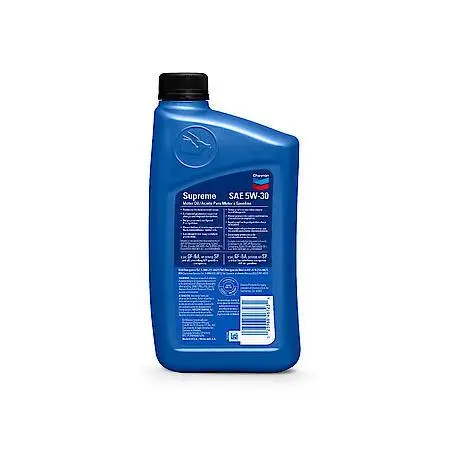 Chevron Supreme Synthetic Blend 5W-30 Motor Oil: Excellent Antiwear & Thermal Breakdown Protection, 1 Quart 1