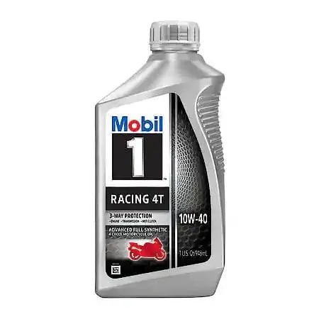 Mobil 1 Racing 4T Full Synthetic Motorcycle Oil 10W-40, 1 Quart 1