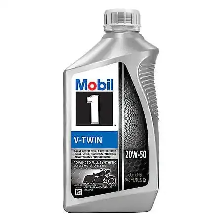 Mobil 1 V-Twin Motorcycle 20W-50 Full Synthetic Motor Oil , 1 Quart 1