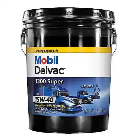 Mobil Delvac 1300 Super 15W-40 Conventional Heavy Duty Diesel Engine Oil, 5 Gallon 1