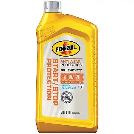 Pennzoil Start Stop Protection 0W-20 Full Synthetic Motor Oil, 1 Quart 1
