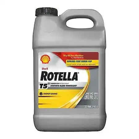 Shell Rotella T5 10W-30 Synthetic Blend Heavy Duty Diesel Engine Oil, 2.5 Gallon 1