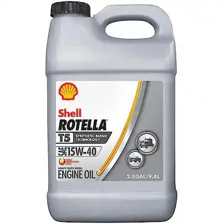 Shell Rotella T5 15W-40 Synthetic Blend Heavy Duty Diesel Engine Oil, 2.5 Gallon 1