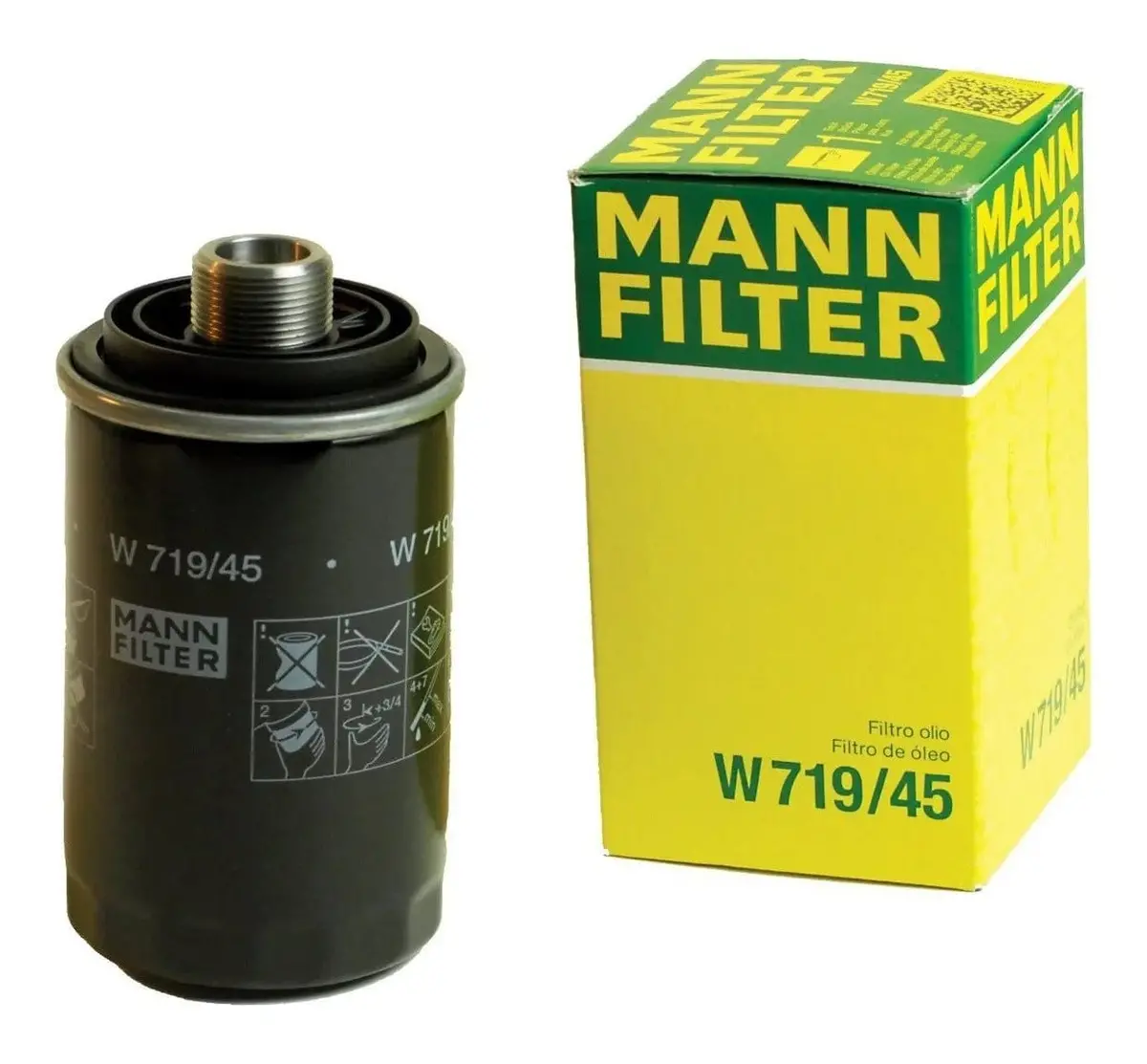 Mann W719/45 Oil Filter For Audi/Vw 2.0L Turbo Engine 2008-2017 1