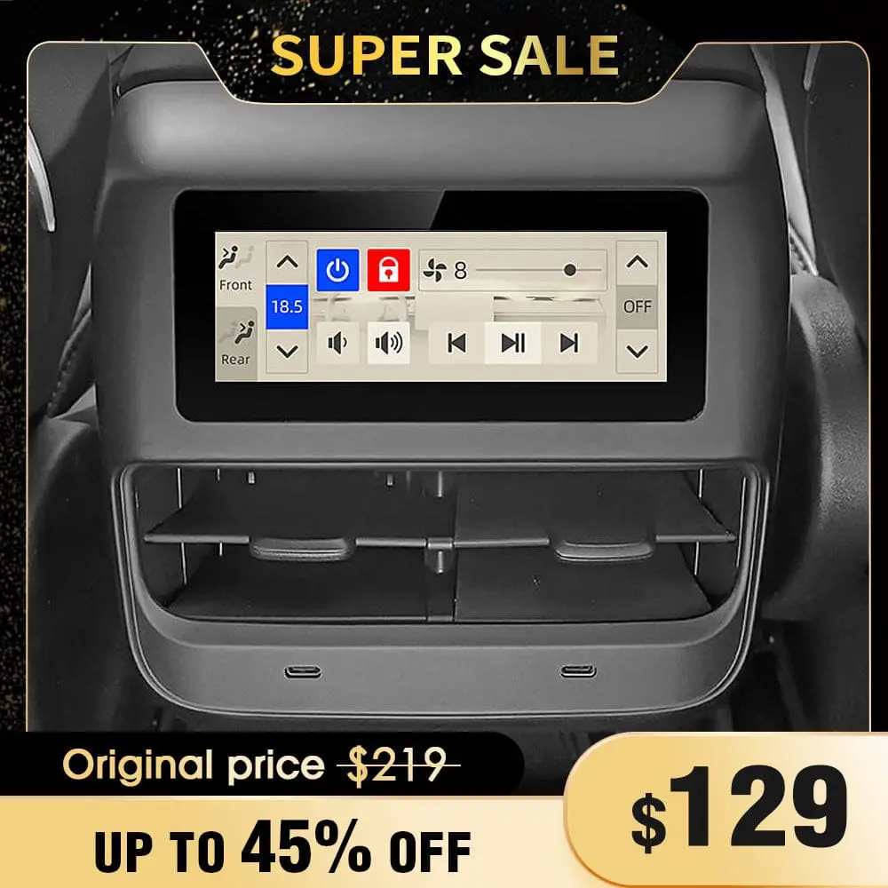 Model 3 & Y Rear Multimedia Lcd Display Screen Air Conditioning Control 1