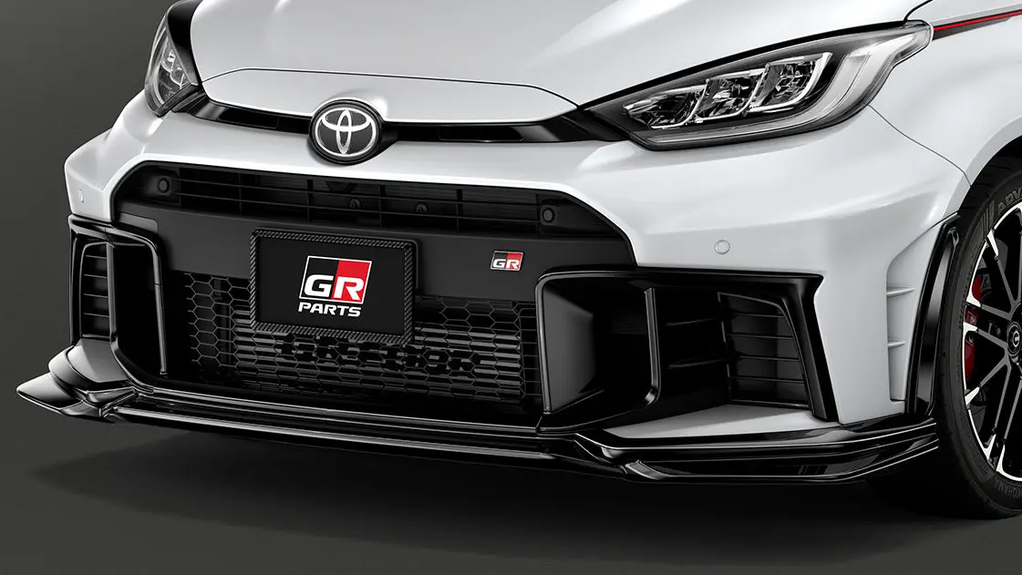 Genuine Toyota Japan 2024-2025 Gr Yaris Piano Black Front Spoiler 3Pcs Kit 1