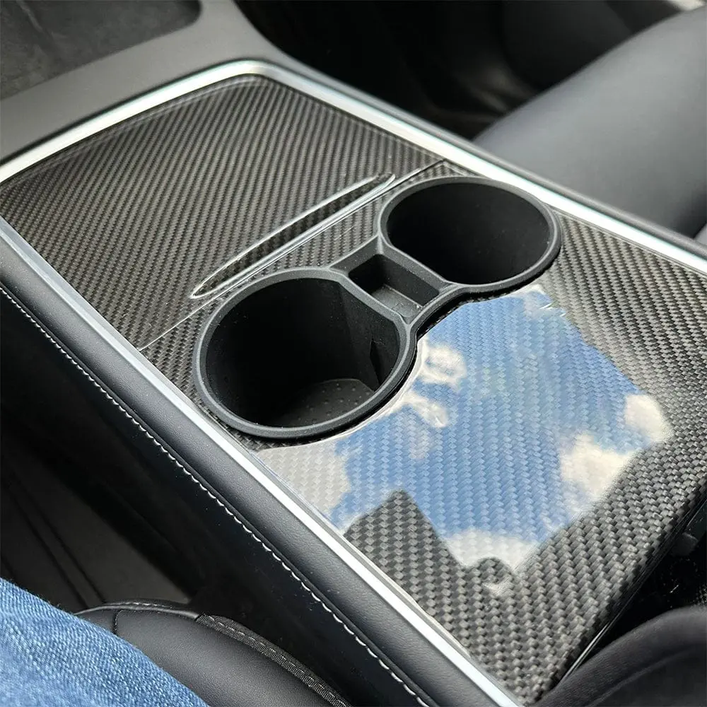 Center Console Real Carbon Fiber For 2017-2024 Tesla Model 3/ Y 1