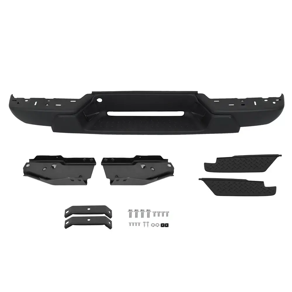 Rear Bumper Fit For Chevy Colorado 2004-2007 Step Bumper Black W/O Sensors Hole 1