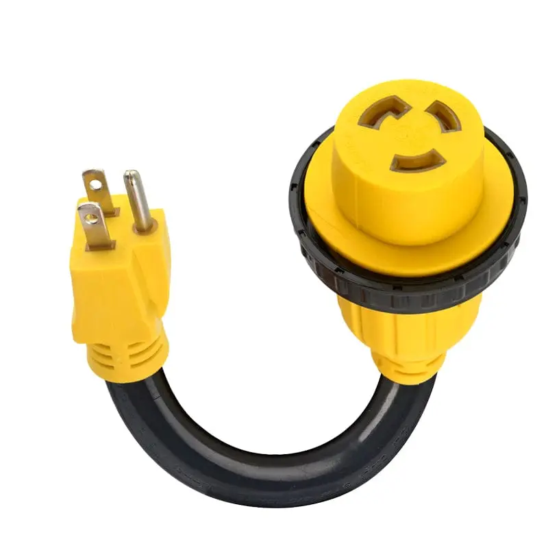 Rv Adapter Plug 30 Amp To 15 Amp 110V, Rv Power Adapter 15A Male To 30A Female 12" Etl Listed" 1
