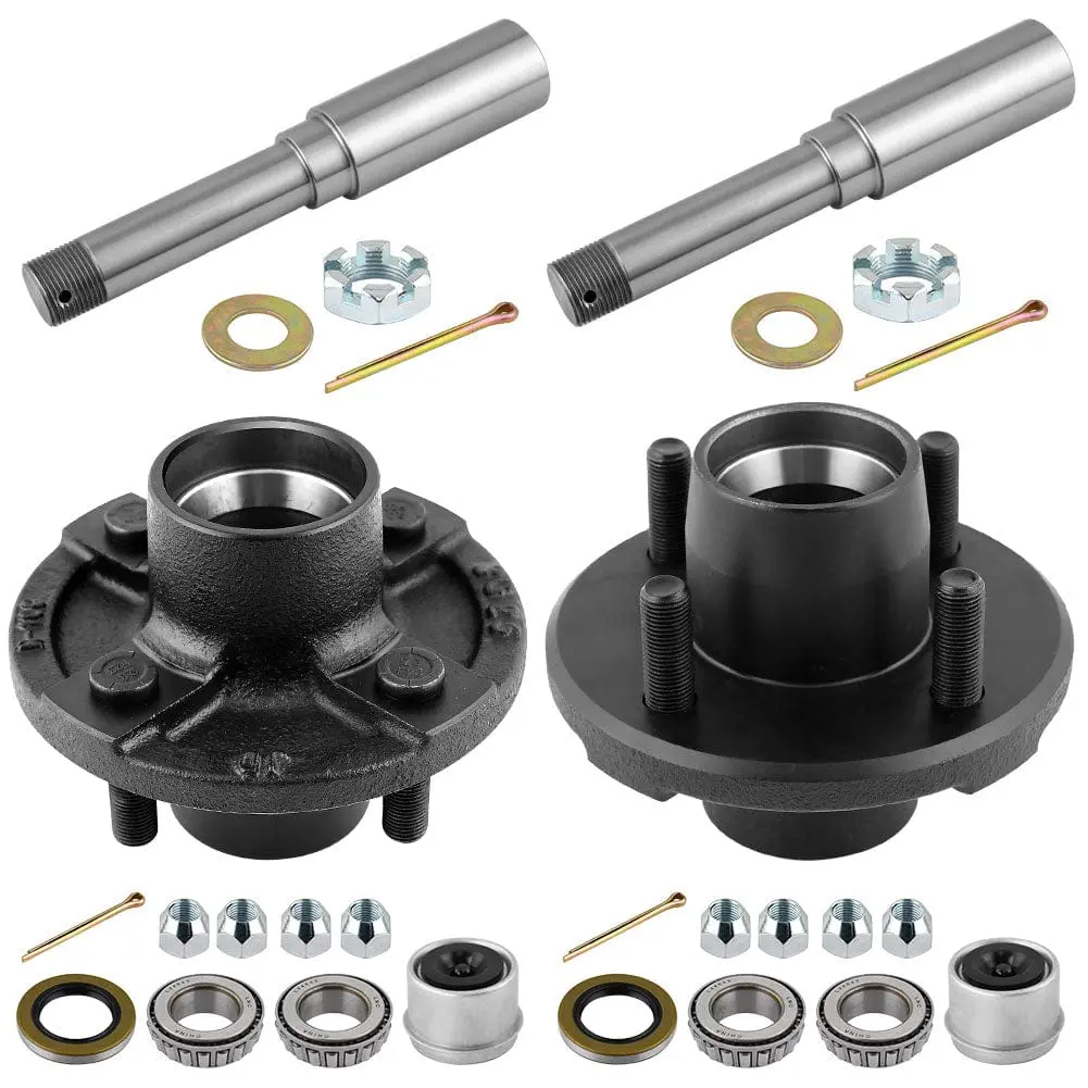 Trailer Axle Kits With 4 On 4" Bolt Idler Hub & 1" Round Bt8 Spindle 1