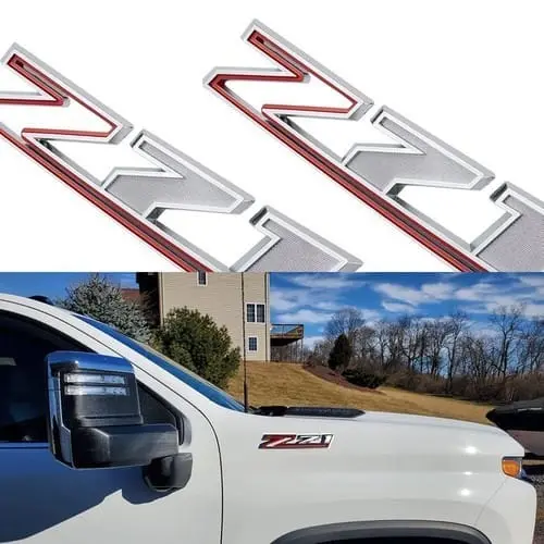 Silverado Z71 Chrome Emblem 2Pcs 3D Badge Decal 2019-2023 1