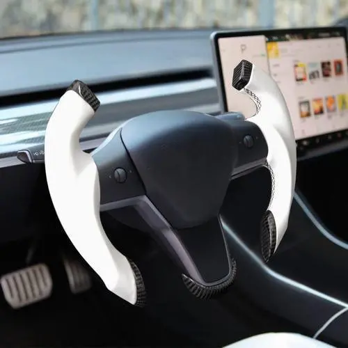 Lightning Racing Carbon Fiber Heated Steering Wheel For Model 3/ Y 1