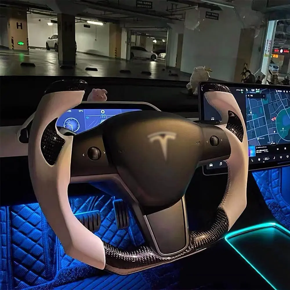 Model 3/ Y Customized Airplane Half Steering Wheel Aircraft Style 1