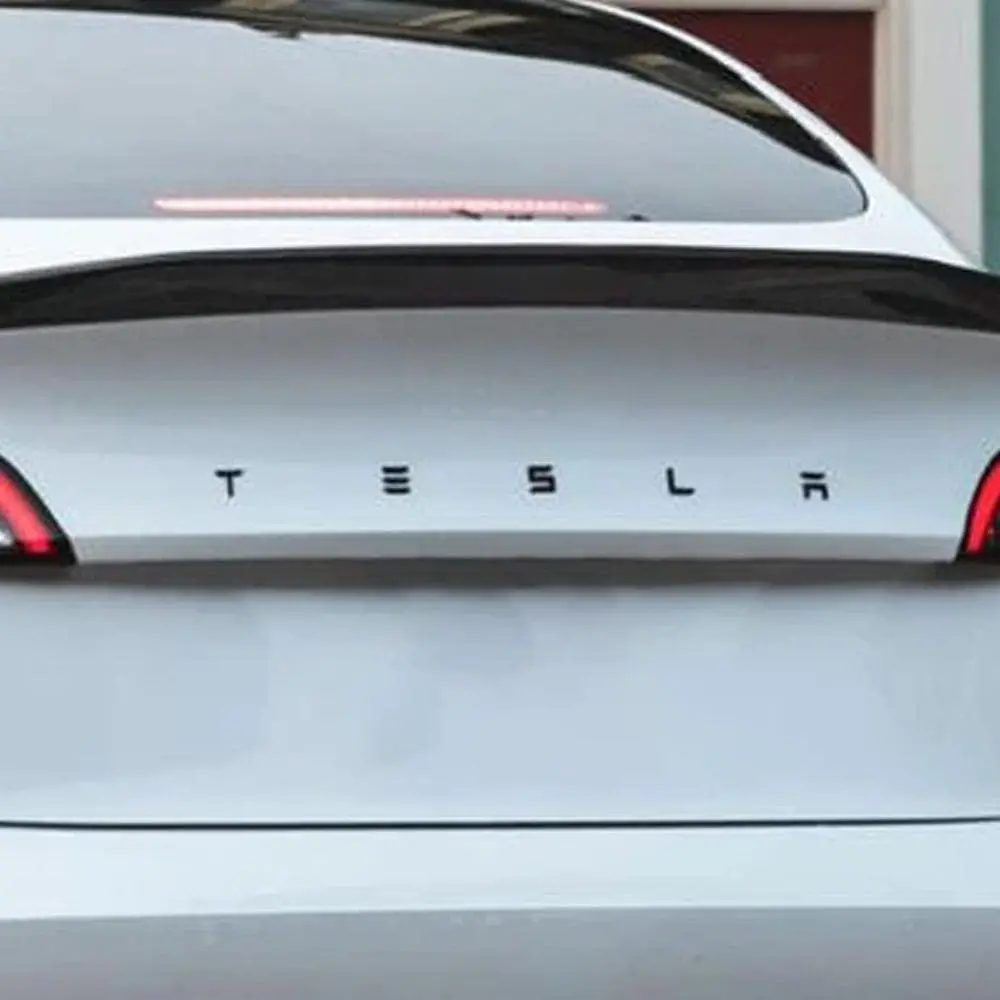 Tesla Letters Emblem Badge Model 3 & Y Metal Black Chrome Red Matte Glossy 1
