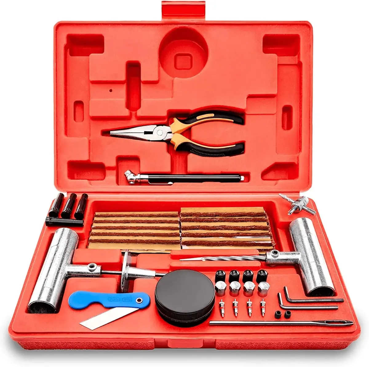 Tooluxe 50003L Professional Tire Repair Kit 57-Pc Universal Heavy Duty Tools Set 1