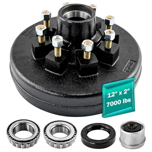 Trailer Brake Hub Drum Kit - 12"X2" For 7000 Lbs Axle 1