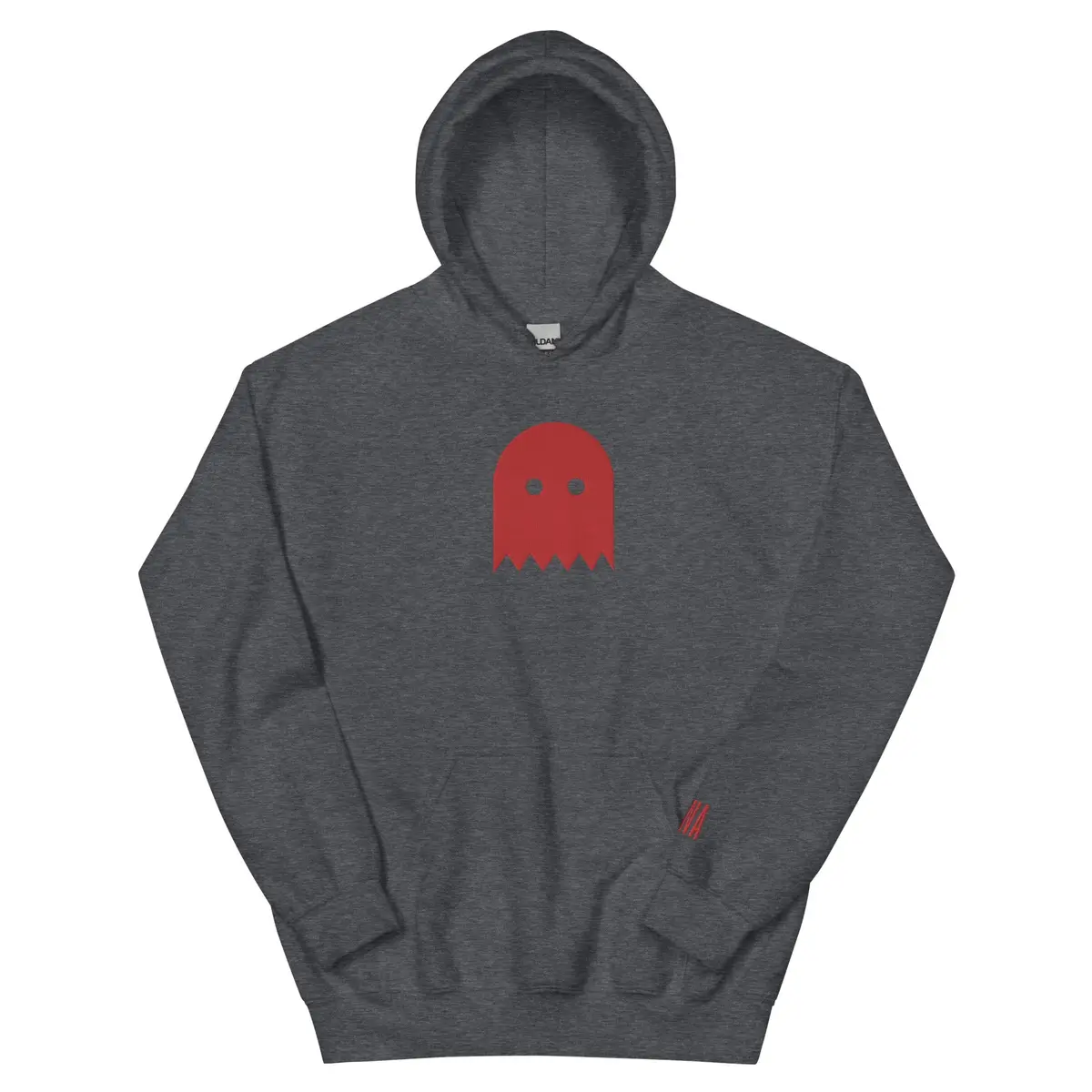 Dark Heather Oiwa Red Ghost Plush Hoodie 1