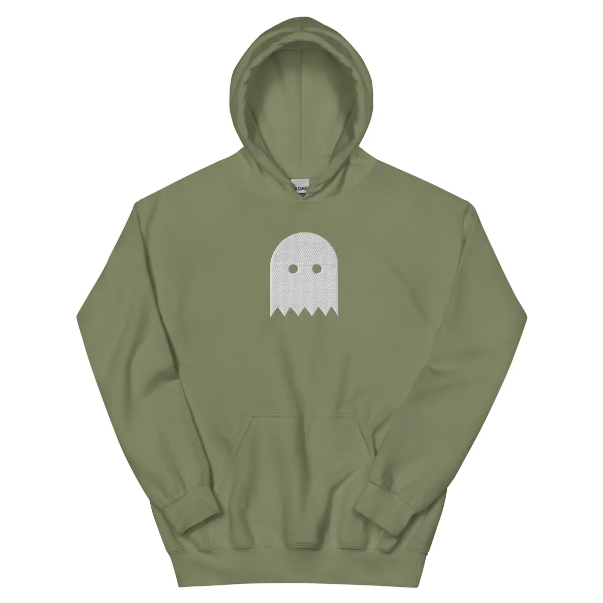 Military Green Oiwa Embroidered Plush Hoodie 1