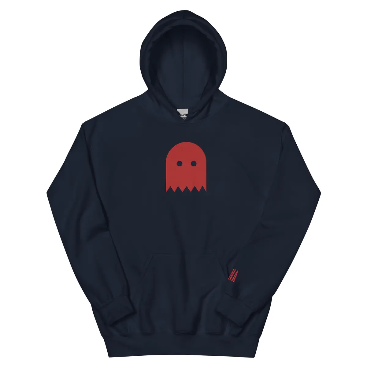 Navy Oiwa Red Ghost Plush Hoodie 1