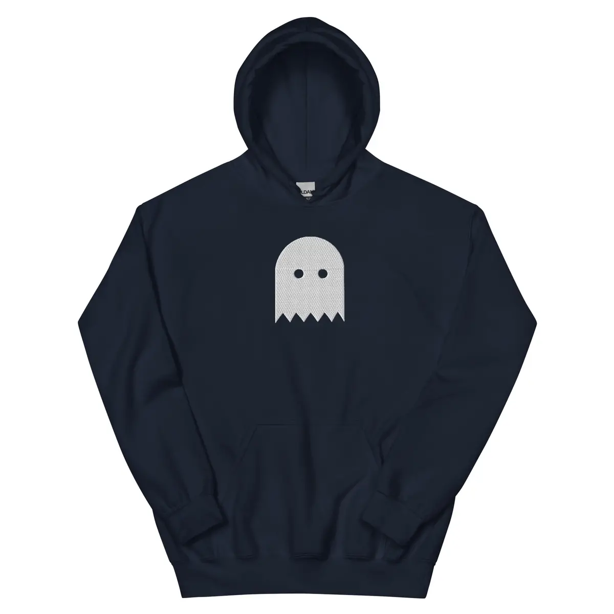 Navy Blue Oiwa Embroidered Plush Hoodie 1