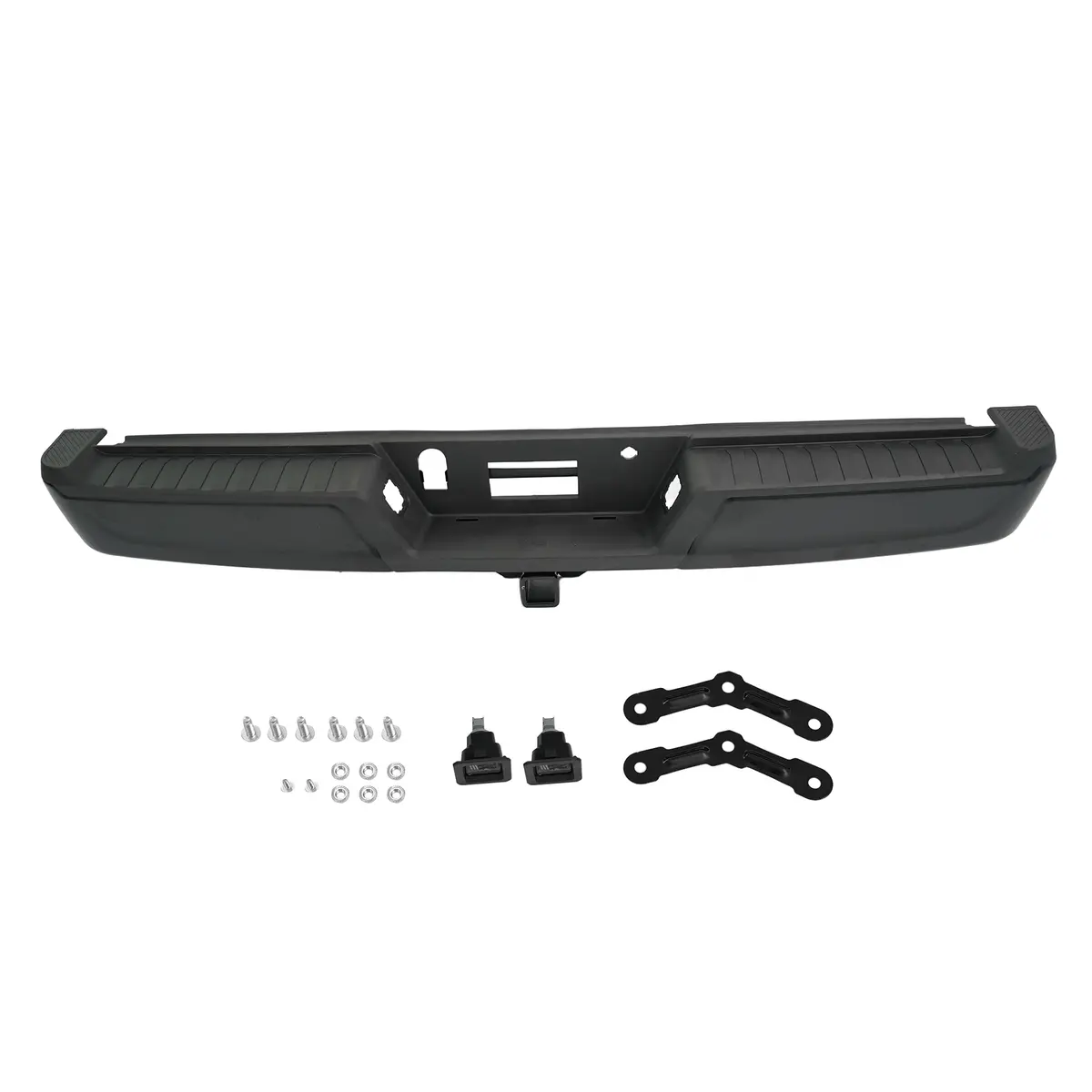 W/O Sensor Holes Fit For Ford F-150 2021 2022 2023 Rear Bumper Assembly Black 1