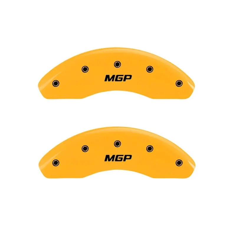 Mgp Front Set 2 Caliper Covers Engraved Front Mgp Yellow Finish Black Ch 1