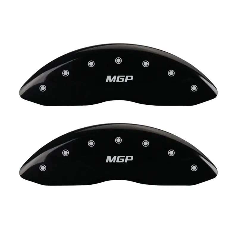 Mgp Engraved 4-Piston Caliper Covers – Front & Rear, Black Finish With Silver Accent 1