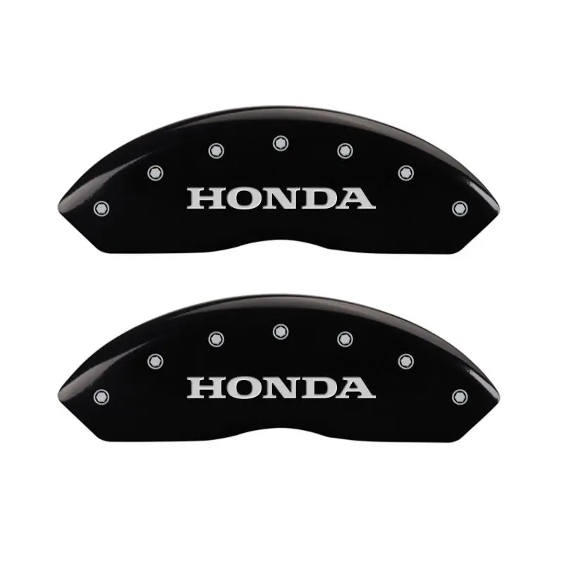 Mgp Engraved Caliper Covers For Honda – Front & Rear Set, Black Finish With Silver Detailing 1