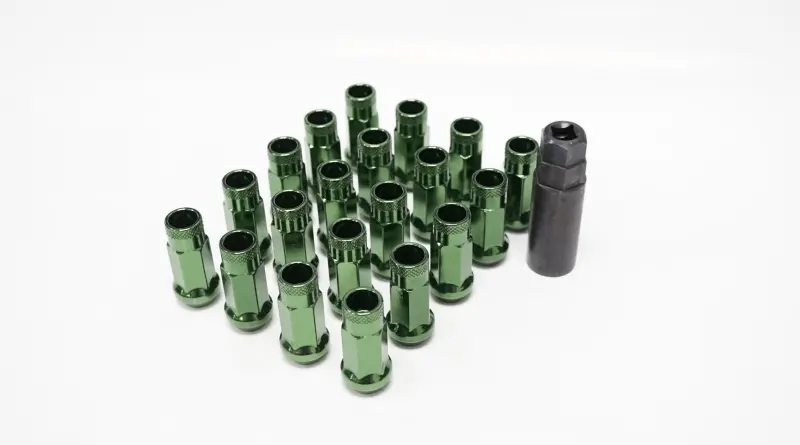 Wheel Mate Muteki Sr48 Open-End Lug Nuts – 12X1.25 Thread, 48Mm Length, Dark Green Finish 1