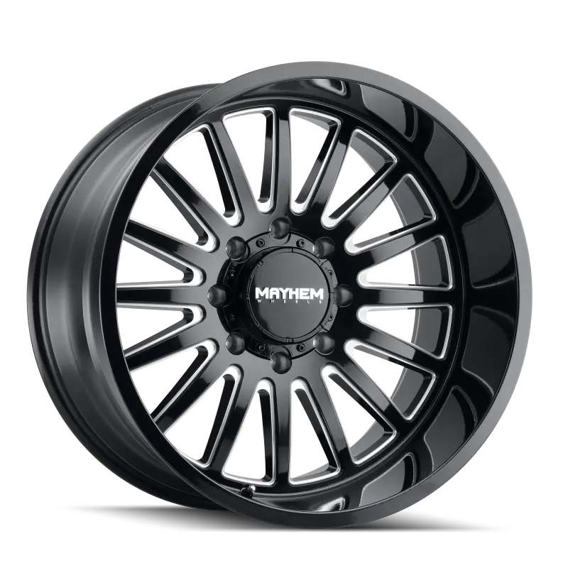 Mayhem 8114 Utopia 22X12 / 8X170 Bp / -44Mm Offset / 125.2Mm Hub Black W/ Milled Spokes Wheel 1