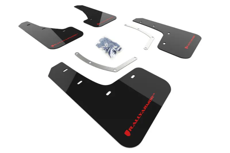 Rally Armor Ur-Series Black Mud Flaps With Red Logo For 2017–2018 Subaru Ascent 1