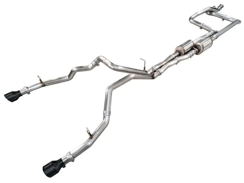 Awe Tuning Cat-Back Exhaust System – Dual Rear Exit For 2025+ Ram 1500 Rho (3.0L I6 Twin-Turbo) – Diamond Black Tips 1