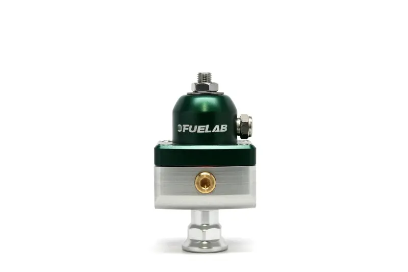 Fuelab 575 Adjustable Mini Fuel Pressure Regulator – 4–12 Psi, -6An Inlet, Dual -6An Outlets, Green Finish 1