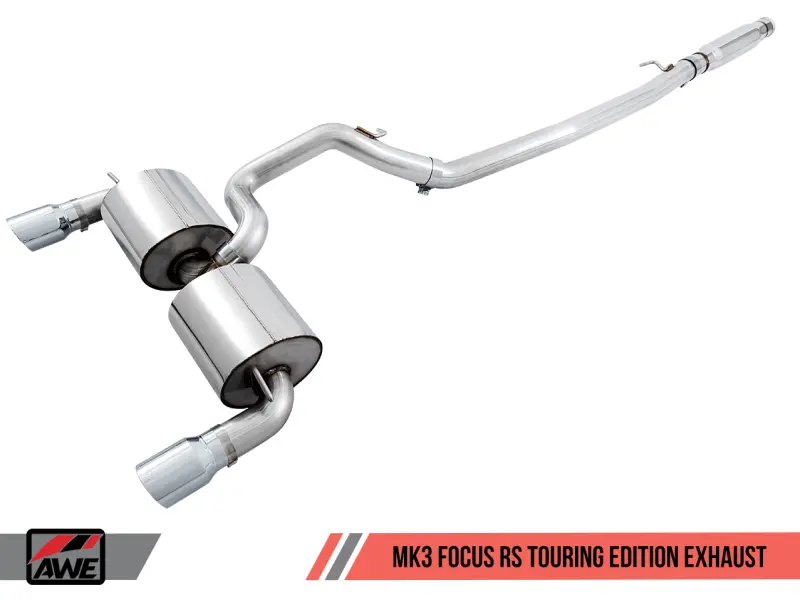Awe Tuning Ford Focus Rs Touring Edition Cat-Back Exhaust - Resonated - Diamond Black Tips 1