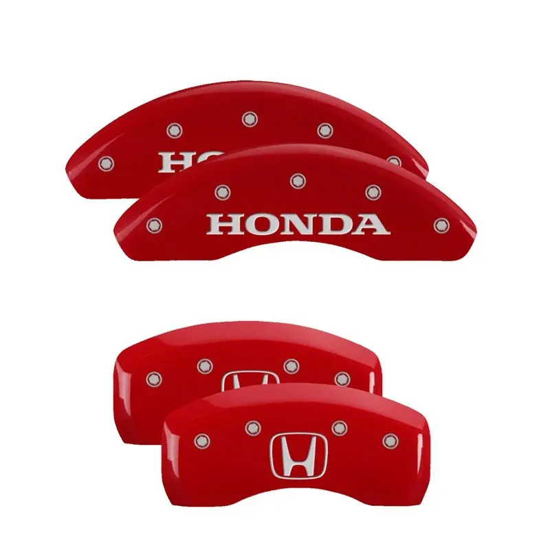 Mgp Engraved Caliper Covers For 2004 Honda Cr-V – Front Red/Silver, Rear H-Logo 1